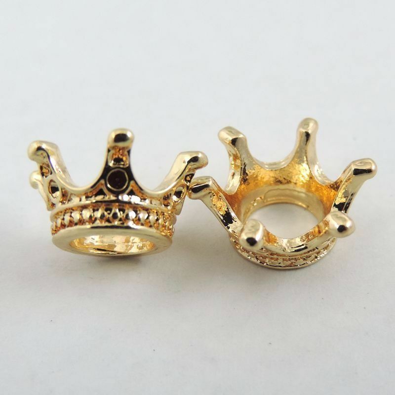 40PCS Cute Golden Tone Alloy Royal Crown Charms Pendant 13*13*6mm