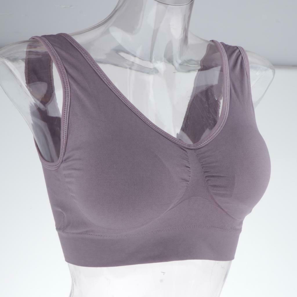 Womens 3-Pack Seamless Wireless Sports Bra with Removable Pads