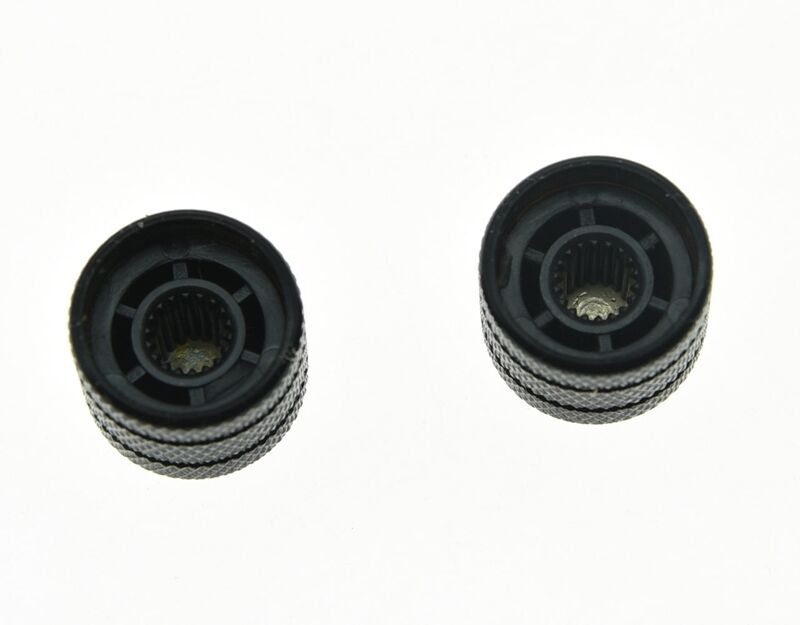 2x Black Push on Fit Tele Telecaster Abalone Top Guitar Dome Knobs or Bass Knob