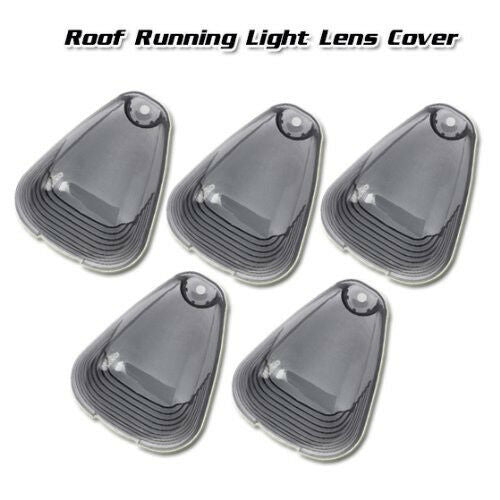 5 Pcs Smoke White Lens LED Roof Running Lights Cab Marker Cover for SUV 4X4
