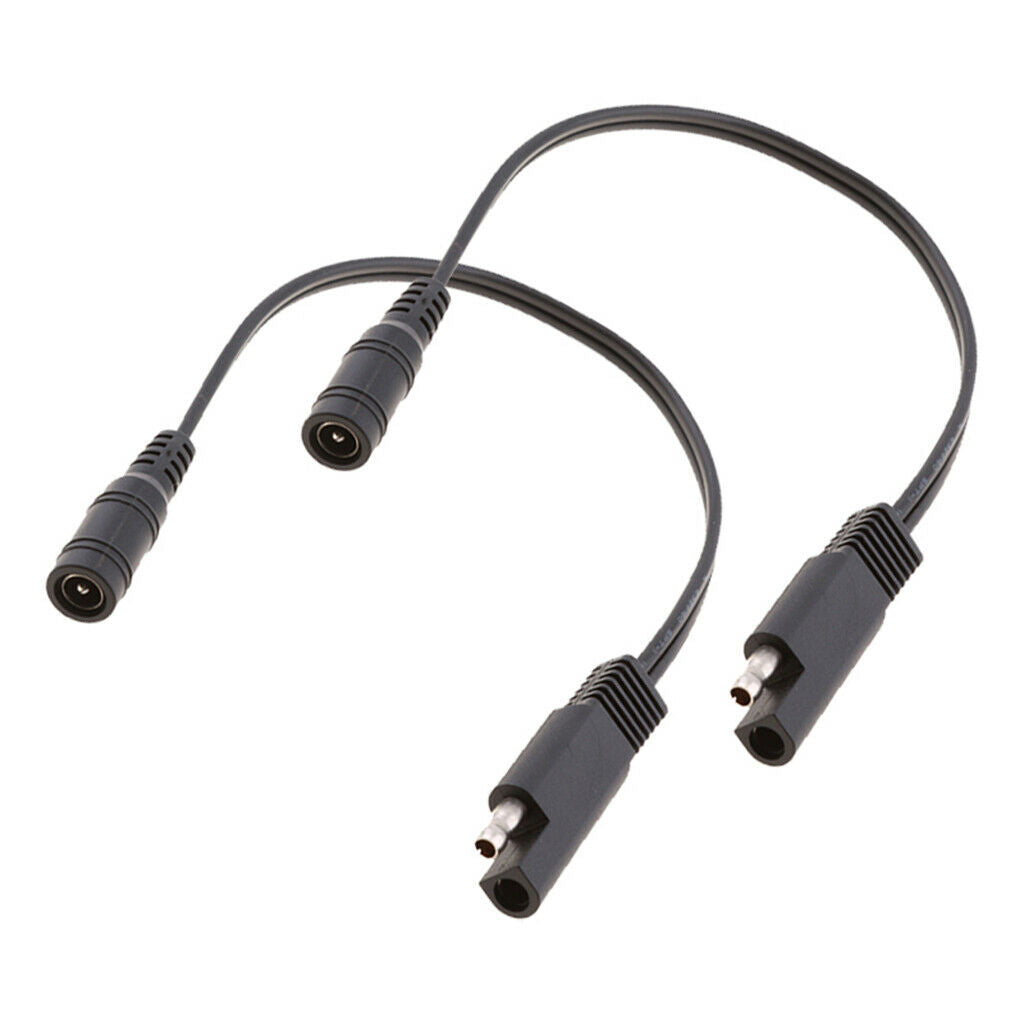 2 Pieces SAE to DC Coax Motorcycle Heat Clothing Adapter 18AWG Copper Wire