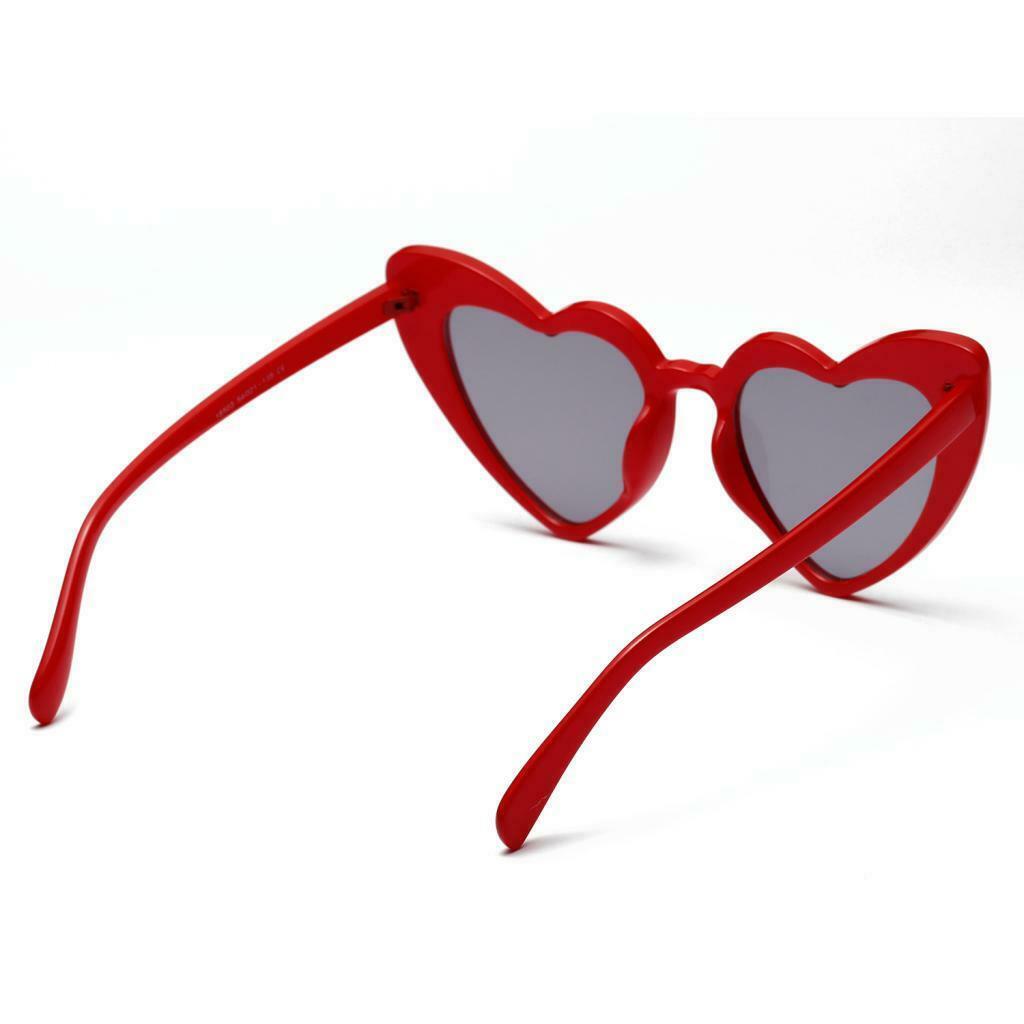 2X Heart Frame Sunglasses Retro Style Sun Glasses Shades Party Eyewear Red