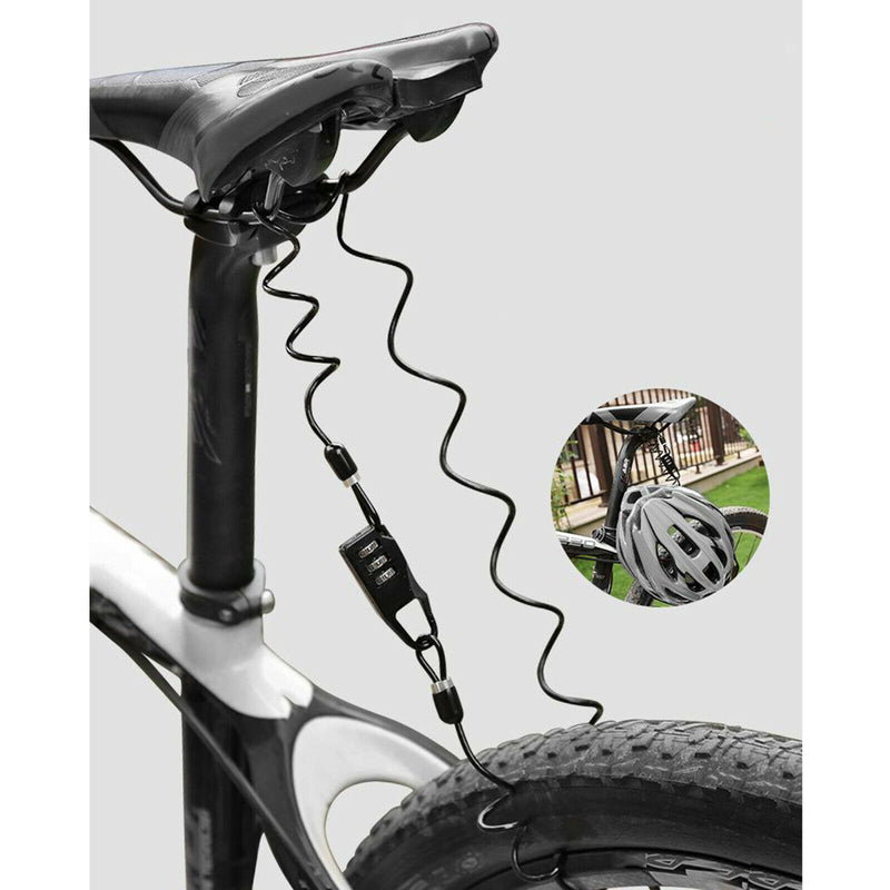 Scooter Motorcycle Helmet Lock Combination Lock Telescopic Spring Durable