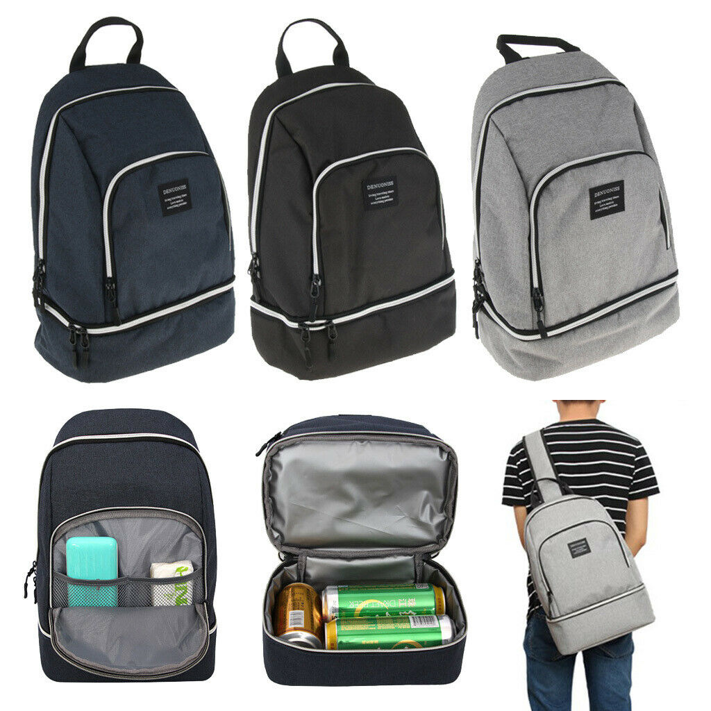 Outdoor Insulated Backpack Cooler Camping Travel Lunch Bag Storage Pouch Blue