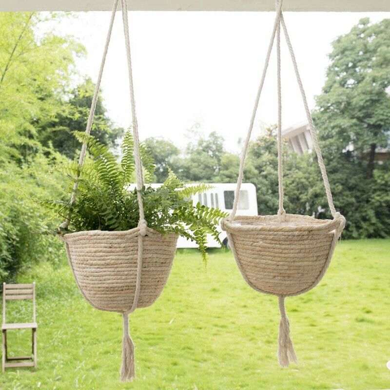 Natural Seagrass Hanging Planter Basket, Eco-Friendly Indoor Plant Pots, PlaU6K1