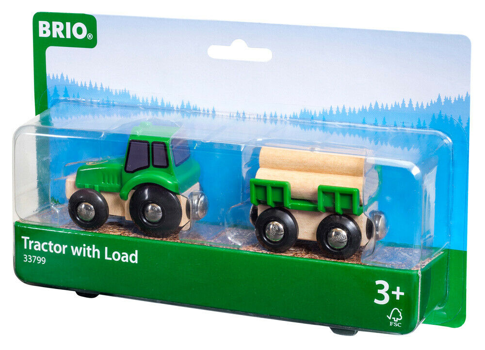 33799 BRIO Tractor with Load Wooden Train Railway Rolling Stock Age 3 Years+