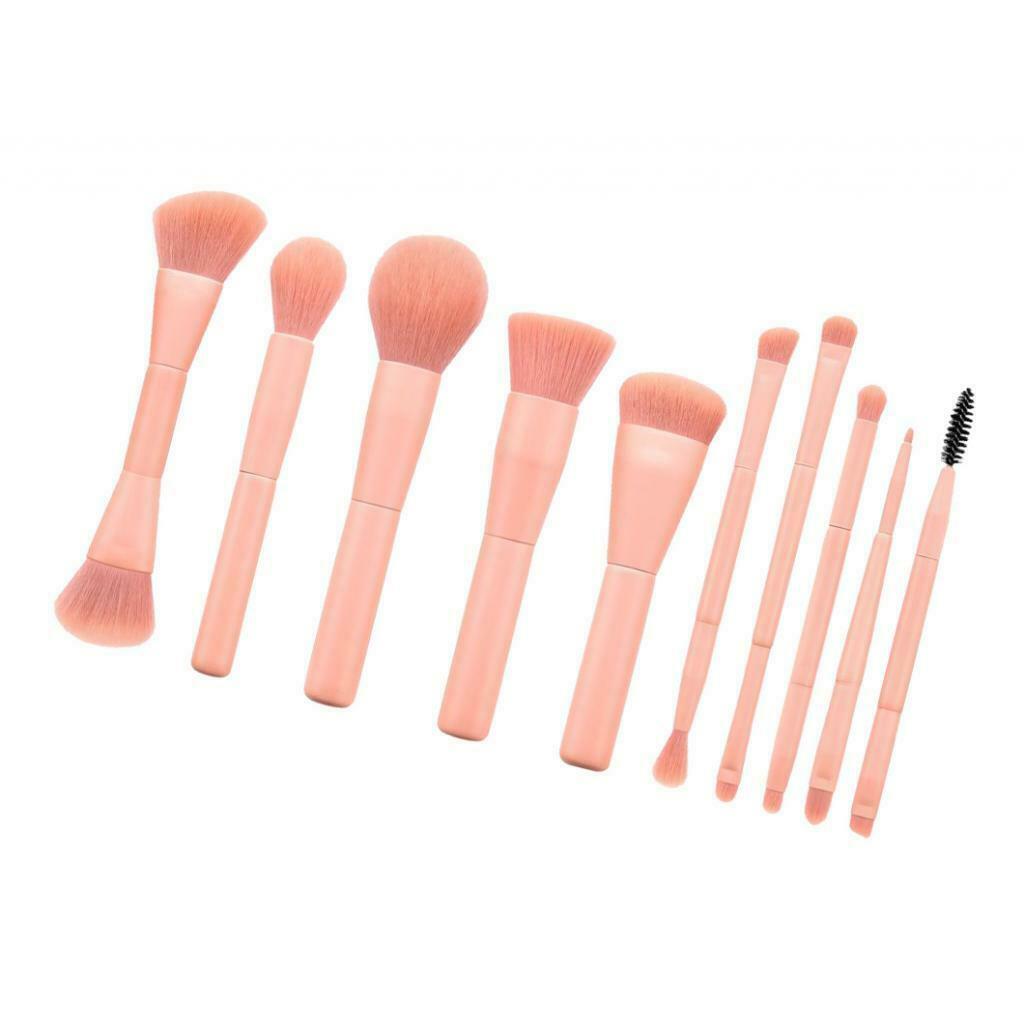 Pink Makeup Cosmetics Brushes Set Blush Blender Eyeshadow Eyeliner Brush