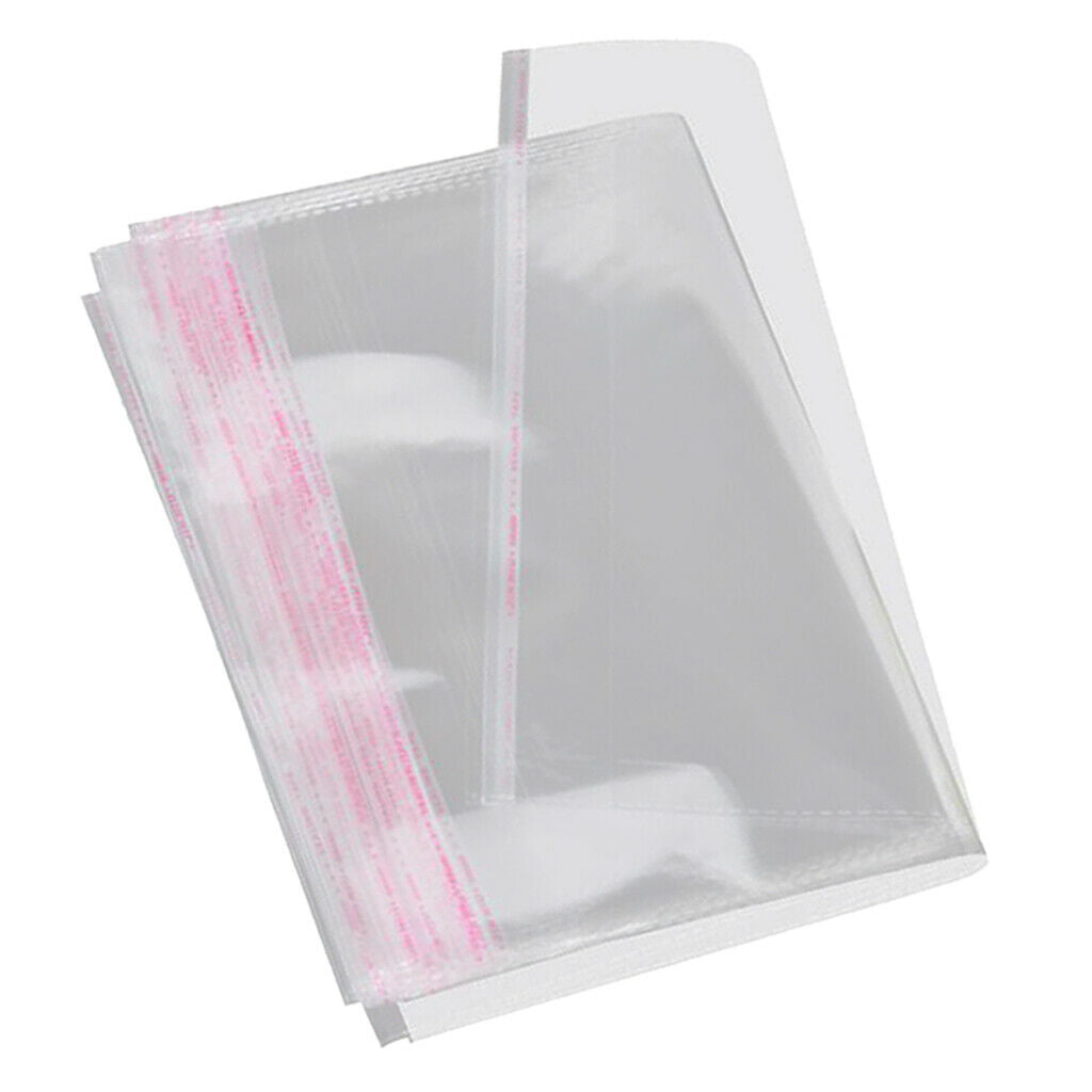 100 Pieces Large Clear Resealable Cello / Cellophane Bags For