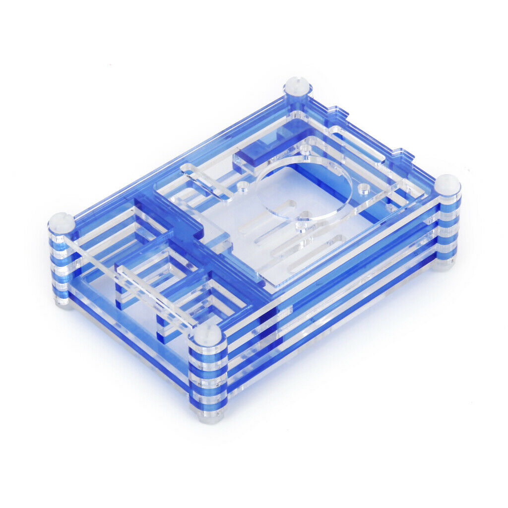 Blue Shell Case Enclosure Box Cover + Cooling Fan Set for Raspberry Pi B+/Pi 2