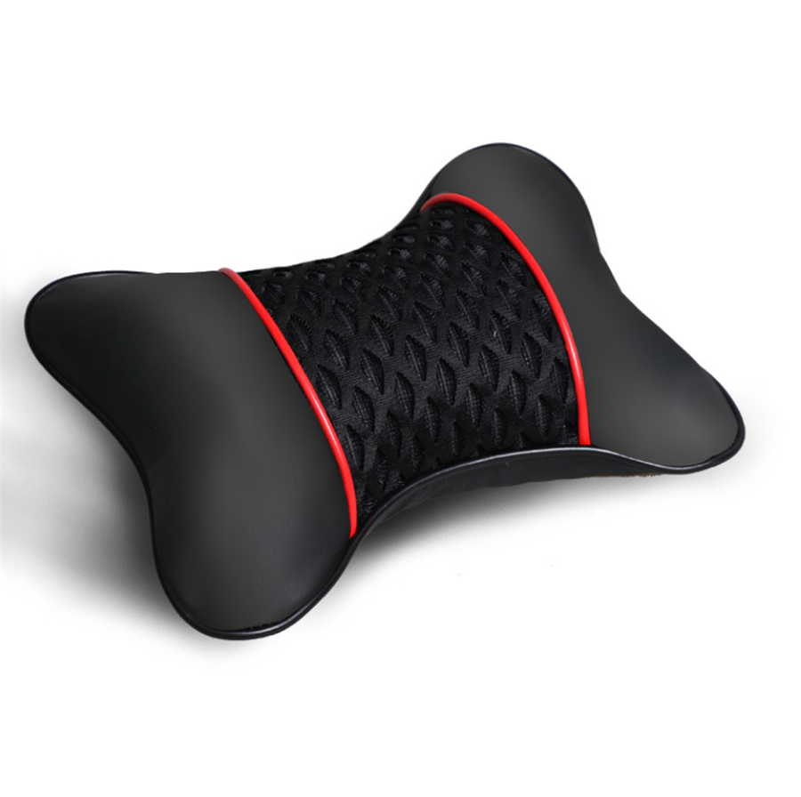 Pair Car Headrest Neck Pillow Ice Silk+Leather Cervical Pillow Seat Neck Pillows