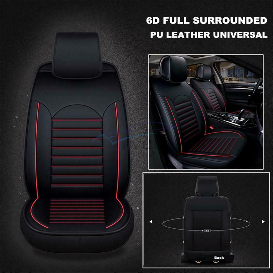 Single Front Car Seat Cover PU Leather 6D Full Surrounded Auto Seat Cushion Pad