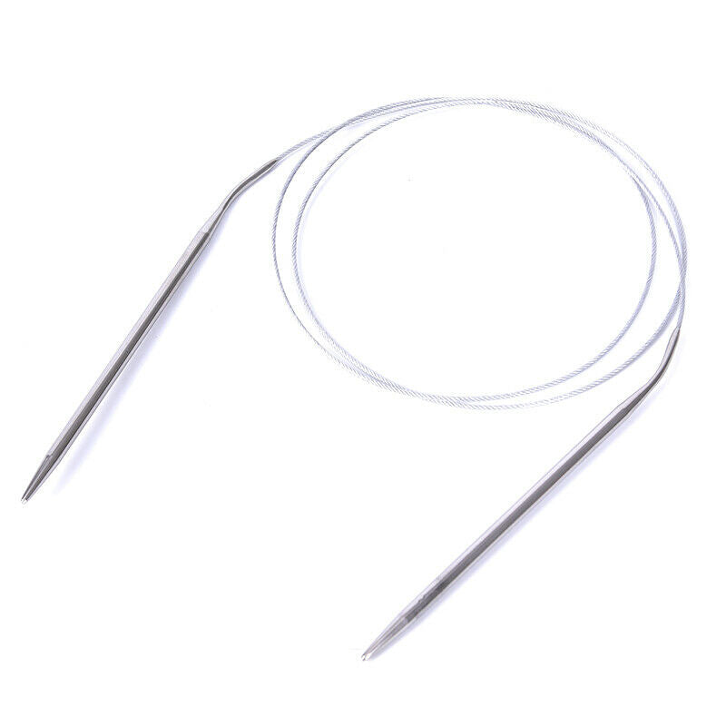 11pcs Stainless Steel Circular Knitting Needles Crochet Hook Weave 47"120cm BDA