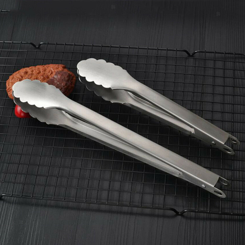 Kitchen Stainless Steel Cooking Tong Clamp Food Utensil BBQ Buffet Clips