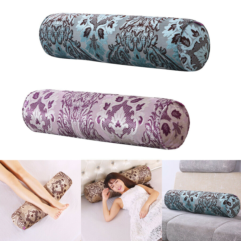 2 Pack Cylinder Roll Pillow Head Legs Lumbar Neck Support Round Cushion 40cm