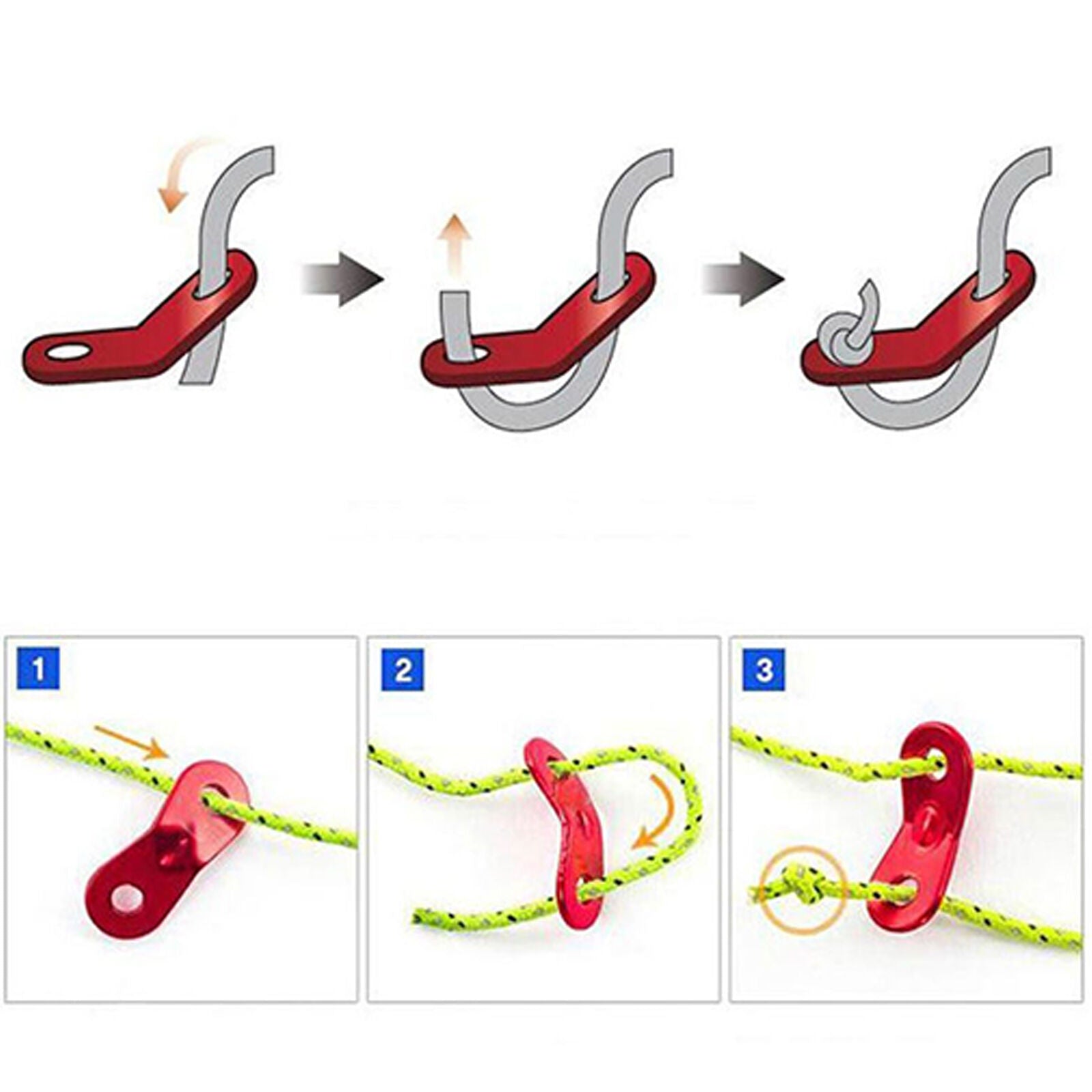 Guyline Tensioner Tent Rope Fastener  5pcs Camping Accessories  Rope Adjuster