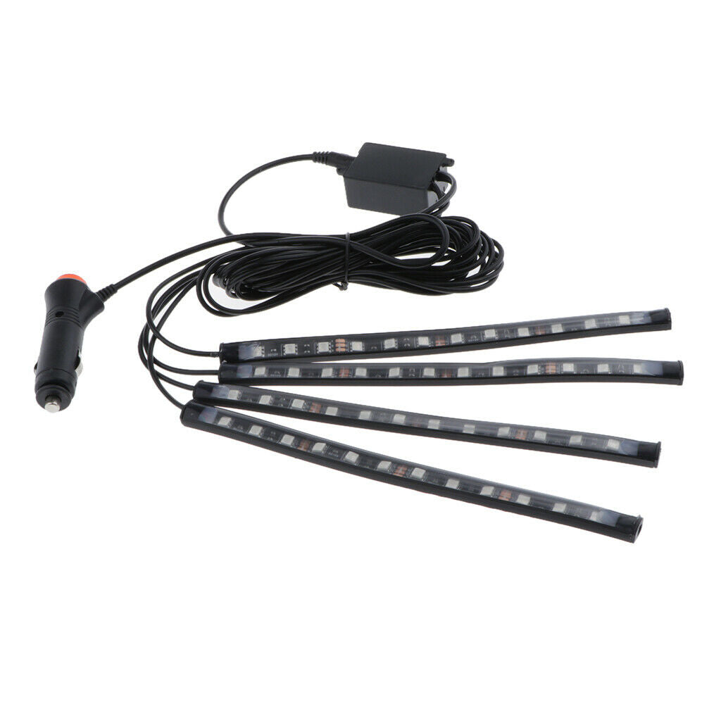 RGB 12 LED Strip Bluetooth Phone App Control Car Interior  Lights