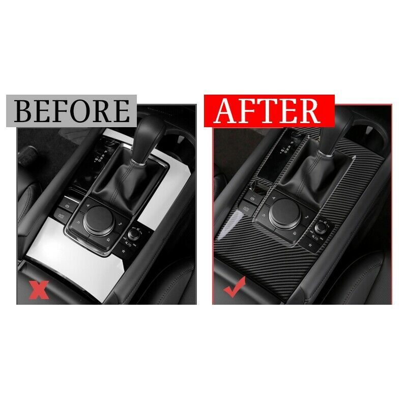 Interior Console Gear Shift Panel Cover For Mazda 3 2019-2020 Carbon Fiber style