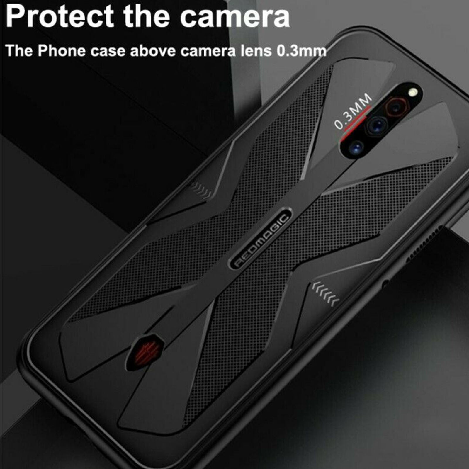For ZTE Nubia Red Magic 5G Soft Gel Heat Dissipation Back Cover Case +PC Snap