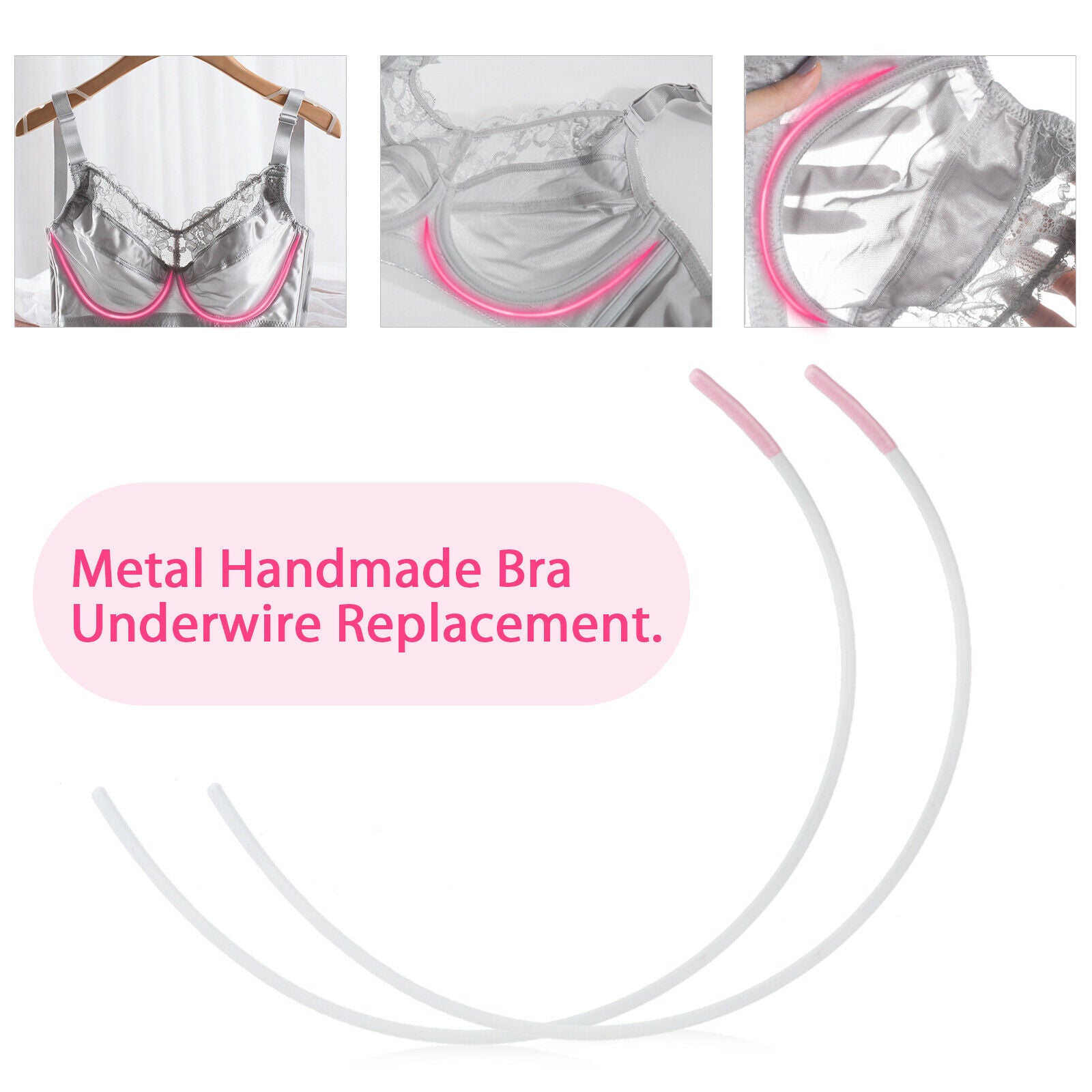6Pairs Bra Underwires, Stainless Steel Underwire Replacement for High Bras C Cup
