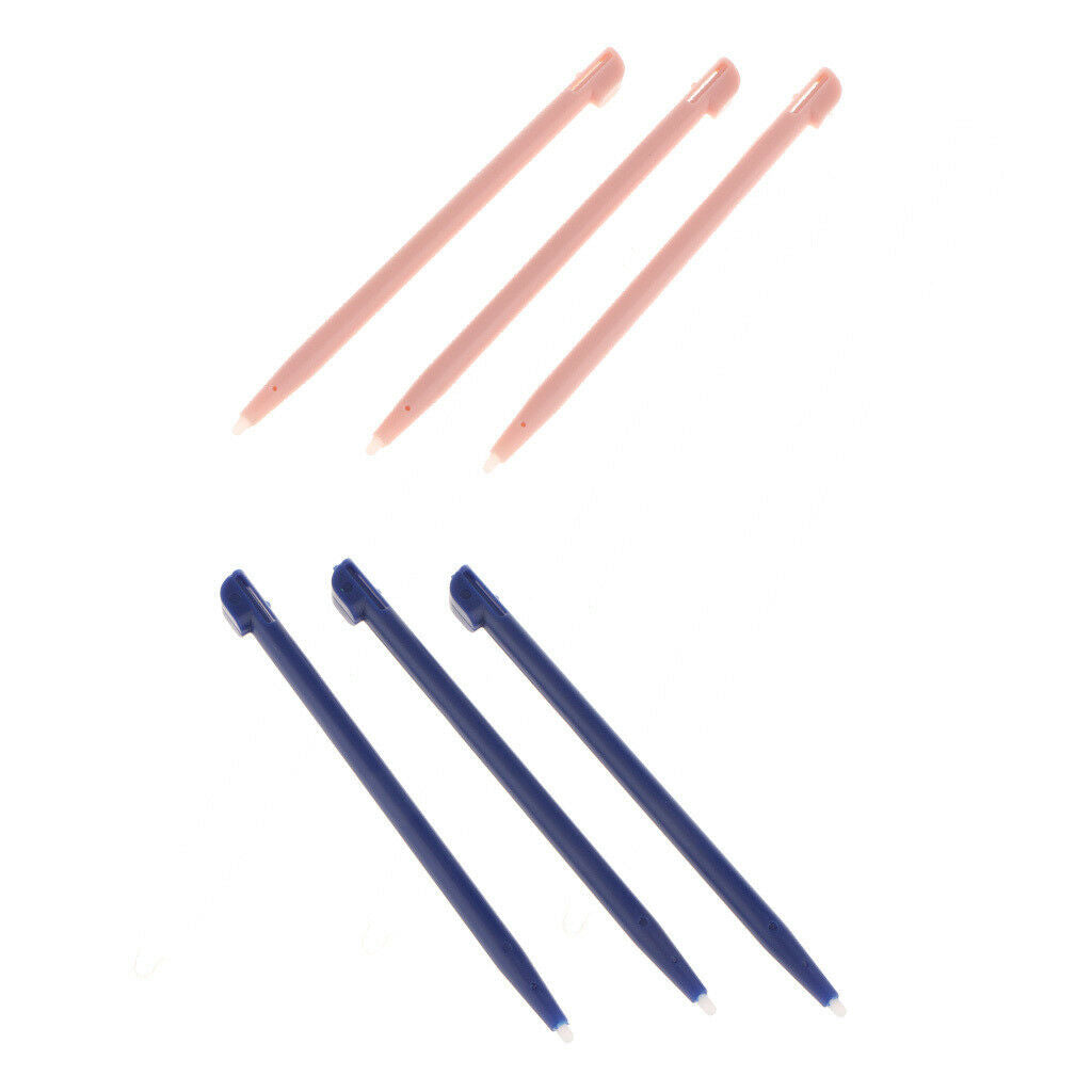 6 Packs Slot in Touch Stylus Pen Set for   2DS Video Game Pink+Blue