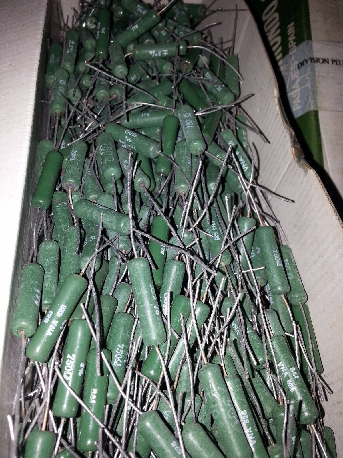20x BIOHMSA SPAIN 750R 8W 8x28mm max 5% 30ppm VITREOUS RESISTORS!NON MAGNETIC LD