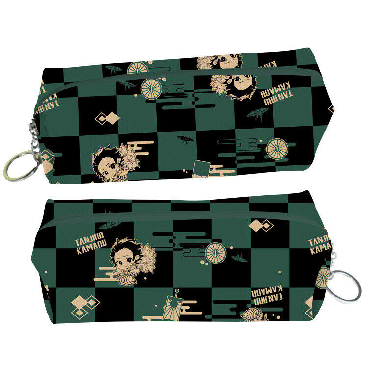 Demon Slayer Kimetsu no Yaiba Kamado Tanjirou PU Leather Pencil Pen Case Bag B