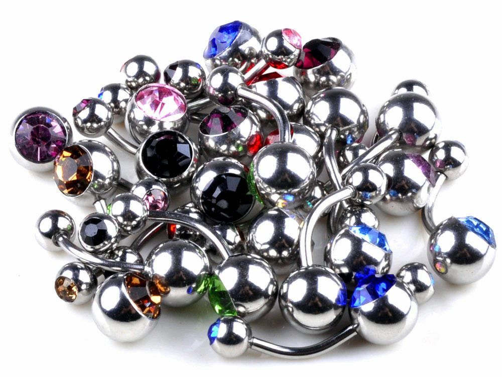 Hot 10X Rhinestone Crystal Belly Button Ring Navel Bar Body Piercing Jewelry