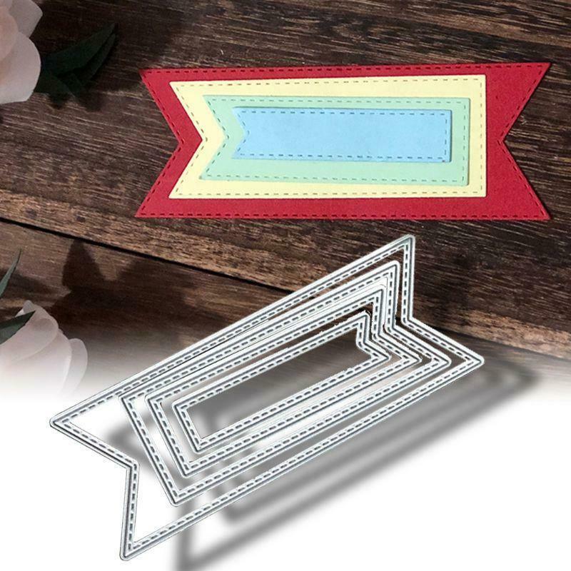 Carbon Steel Dotted Line Flag Cutting Die Embossing Stencil Template Mold DIY