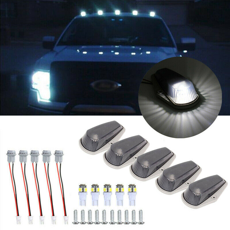 For Ford F-150 F-250 Smoke cab marker light+194 5-5050-SMD White LED+Wiring Pack