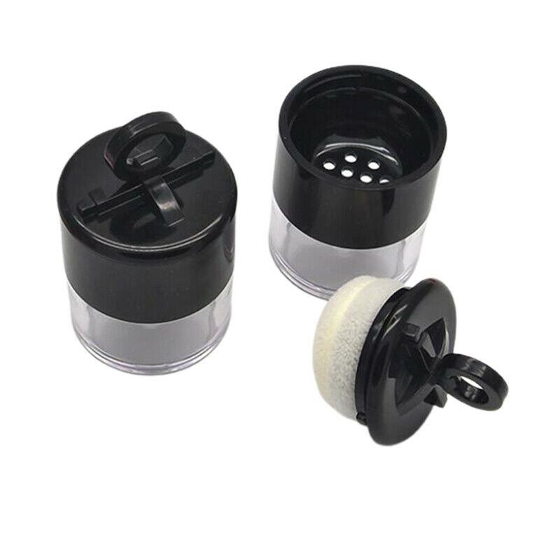 10g Portable Plastic Empty Loose Box Bottle Makeup Jar Container with Puf.l8