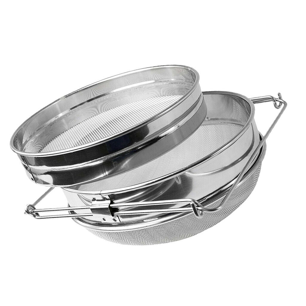 Stainless Steel Honey Strainer Double Sieve -- Bee Keeping Equipment Filter with
