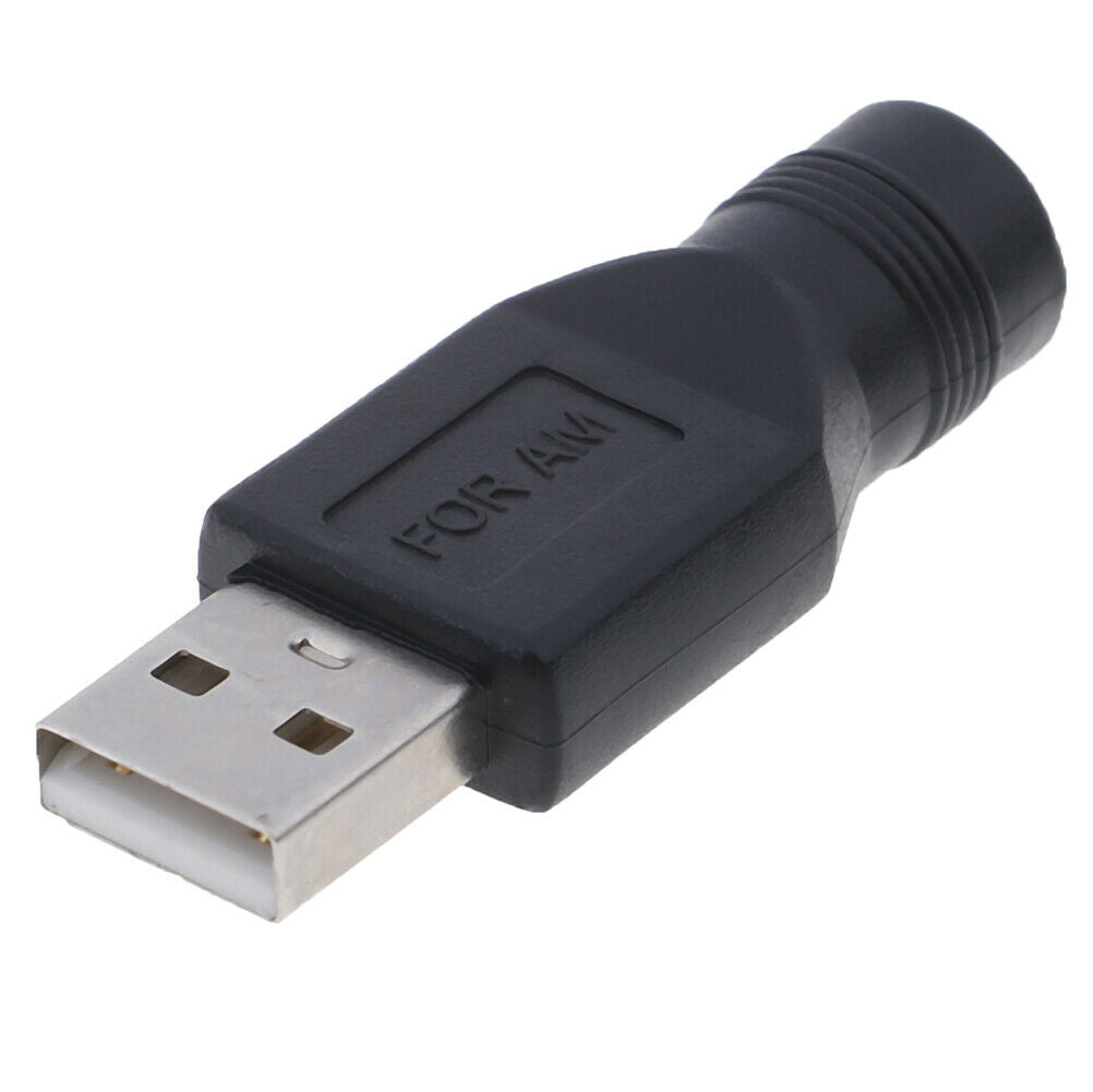 2Pcs USB female to 5.5mm x 2.1mm female DC power converter charger adapter
