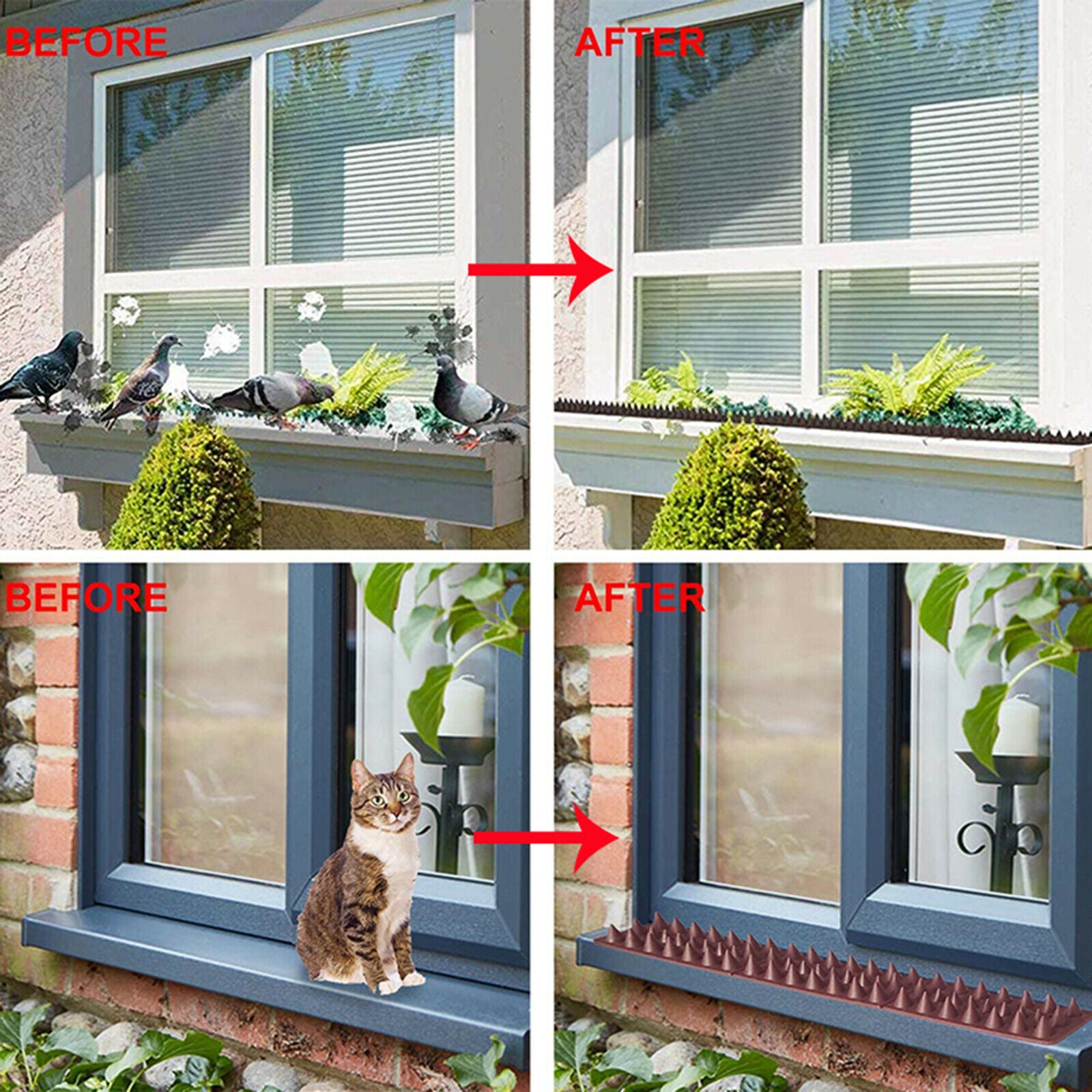 10pcs Plastic  Small Birds Rodent Animal Repellent Roof Guard