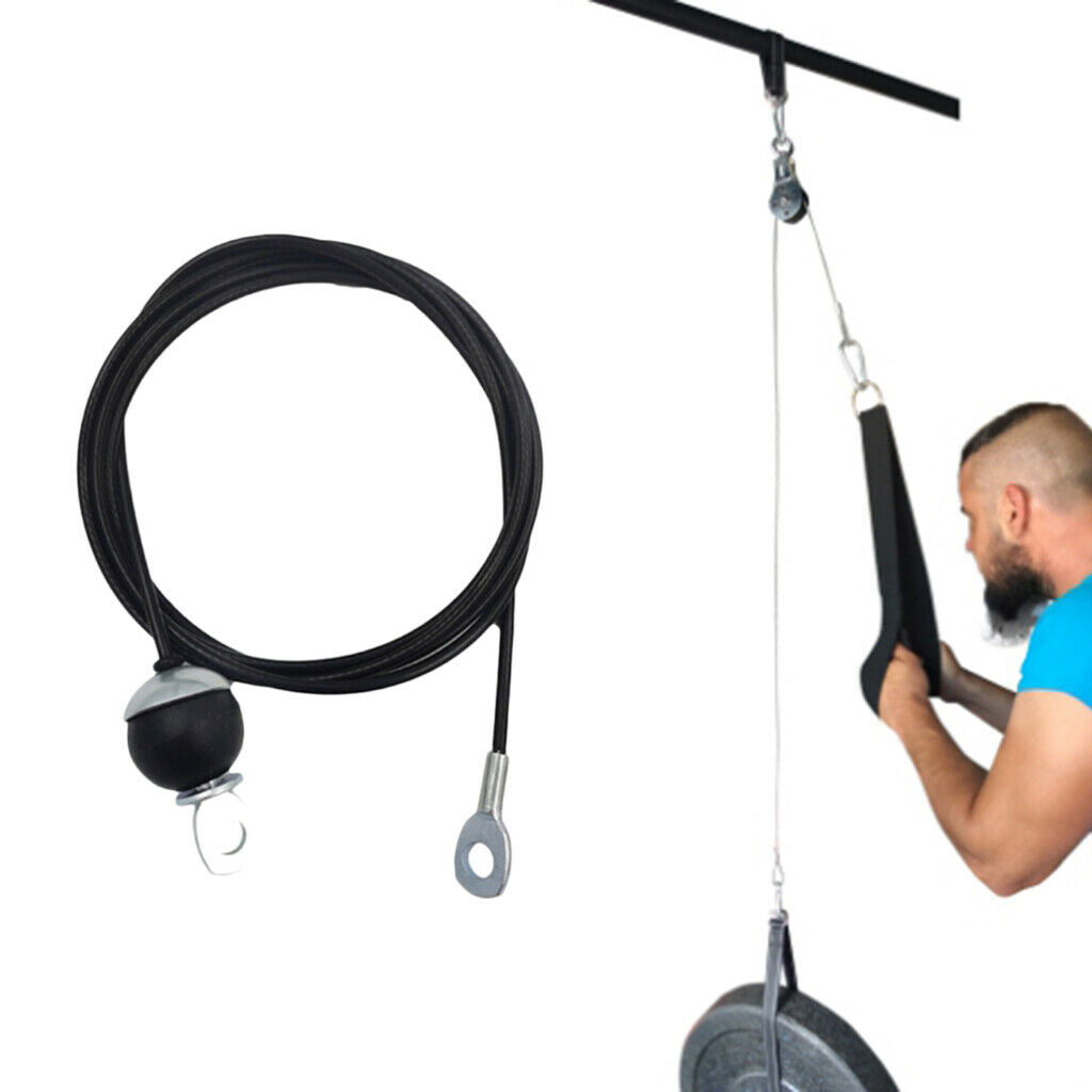 2 Pieces 5mm Heavy Duty Fitness DIY Pulley Cable Triceps Back Strength Equipment