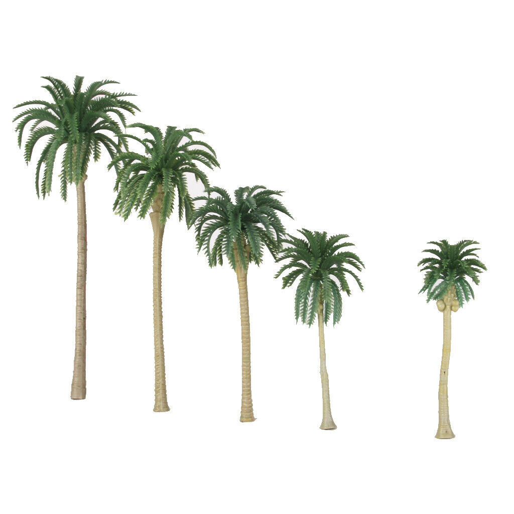 20 Pieces Plastic 1/150 Coconut Trees for Street Scene Diorama Green 7cm
