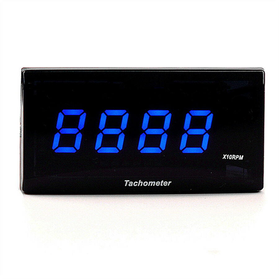 Universal Square LCD Motorcycle Tachometer Blue Digital Display RPM Meter Gauge