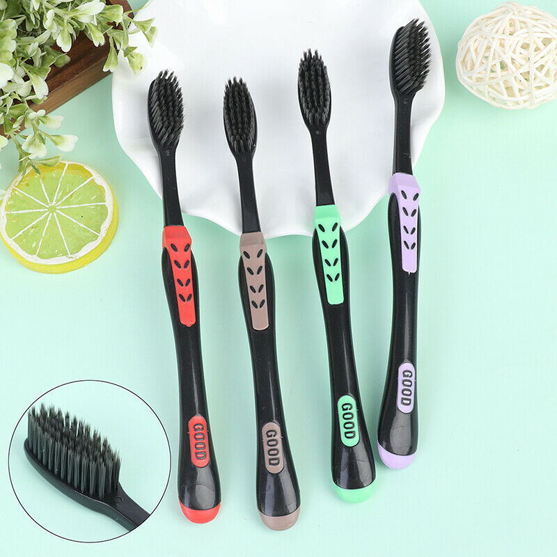 4Pcs/Pack Adults Bamboo Toothbrush Charcoal Nano Toothbrush Dental Oral C.l8