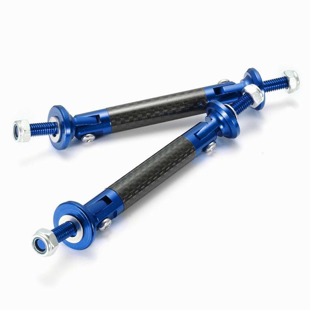 2x Front Rear Frame Bumper Lip Splitter Strut Rod Support Bars Blue