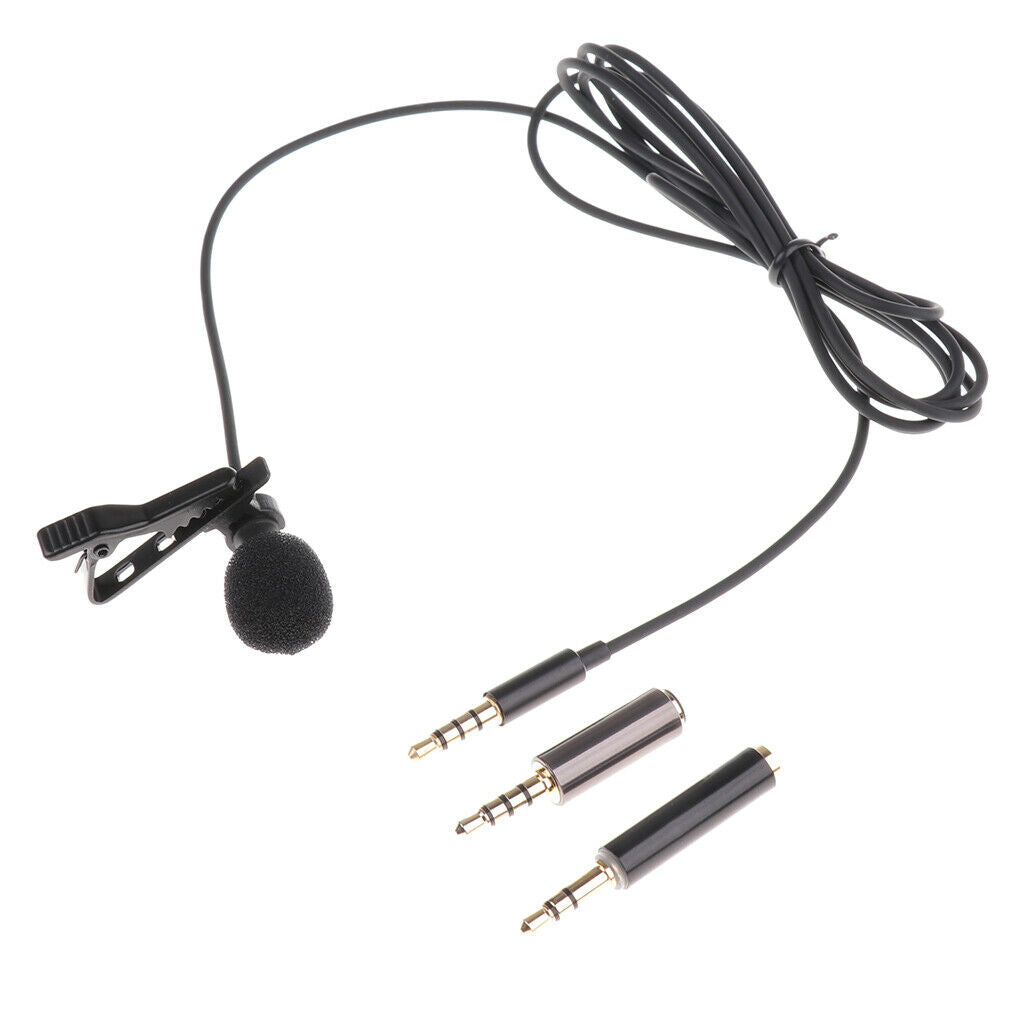 3.5mm Lavalier Lapel Clip-on Mic Microphone for Smartphone Phone Recording