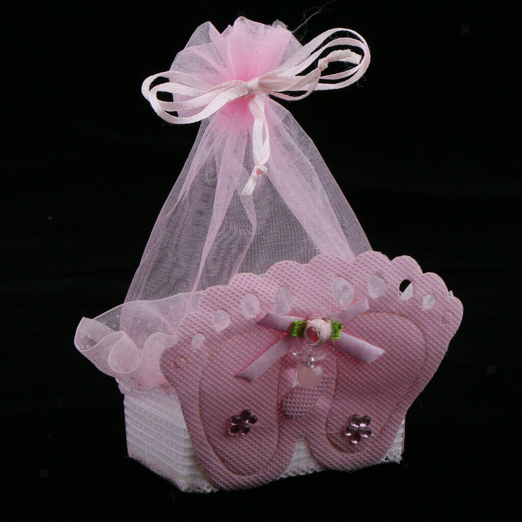 24pcs Girl Boy Baby Shower Candy Box Bags Favors Baby Footprint Gift Bags