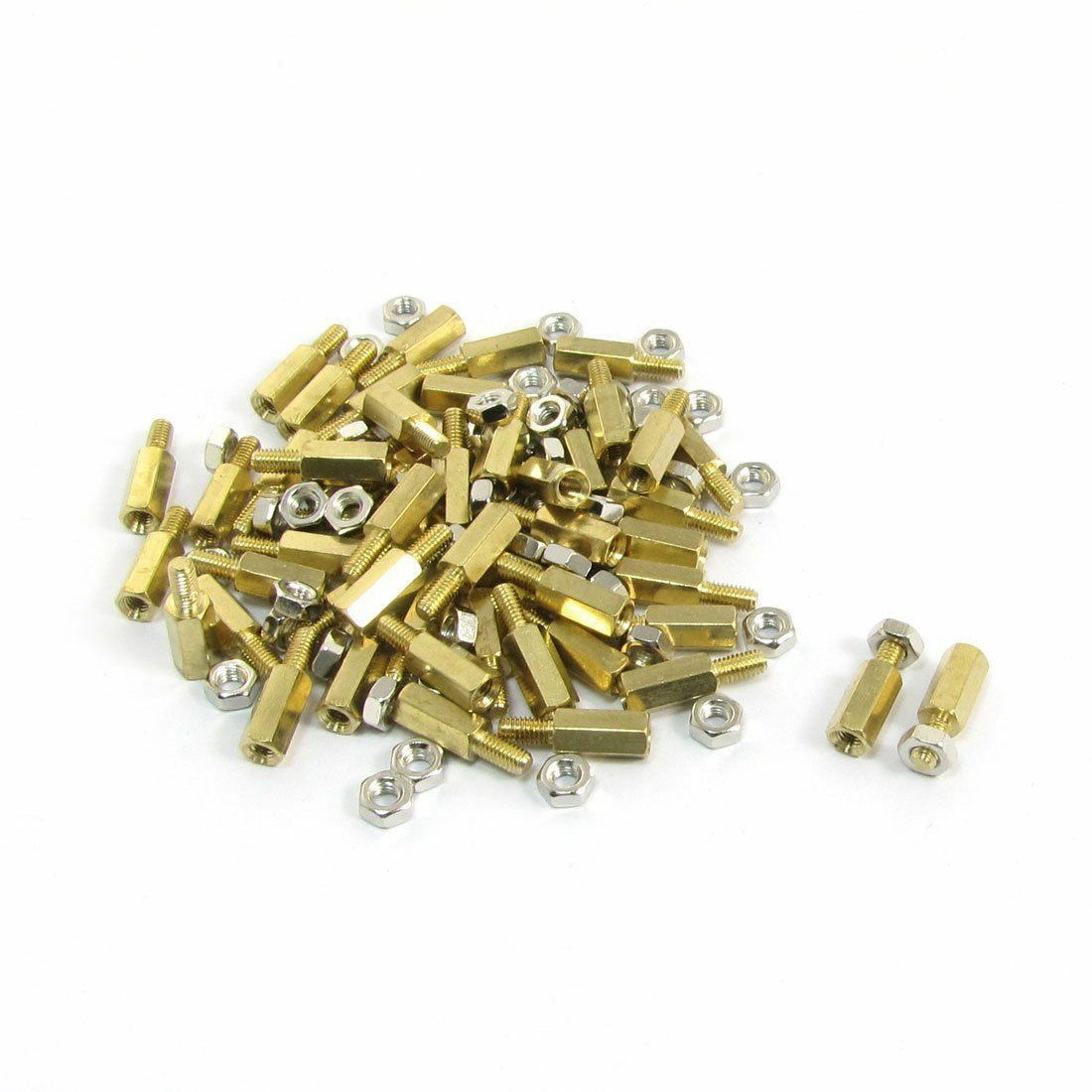 10mm Body Long M3x6mm Male Female Brass Pillar Standoff Spacer 50Pcs T8