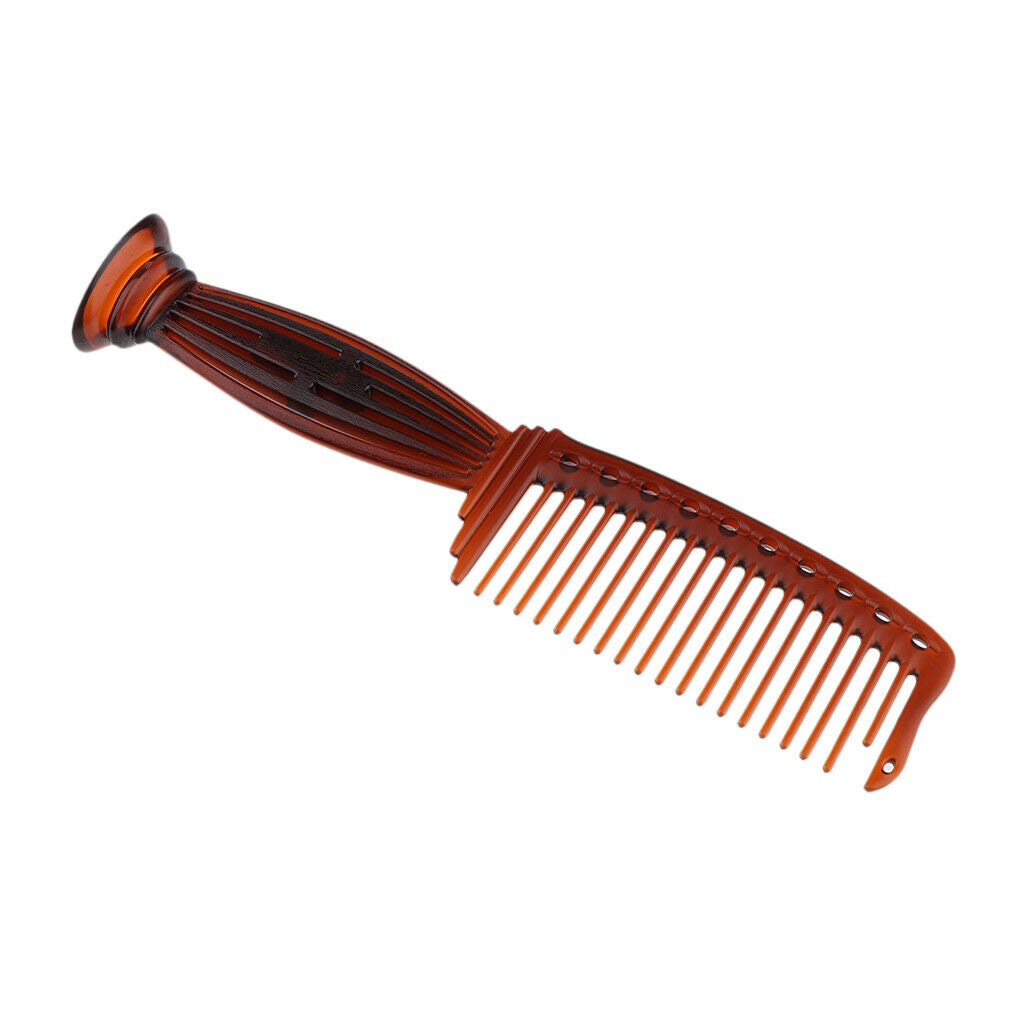 Wide-tooth Smooth Comb Plastic Detangling Hairbrush for Reducing Hair Loss Brown