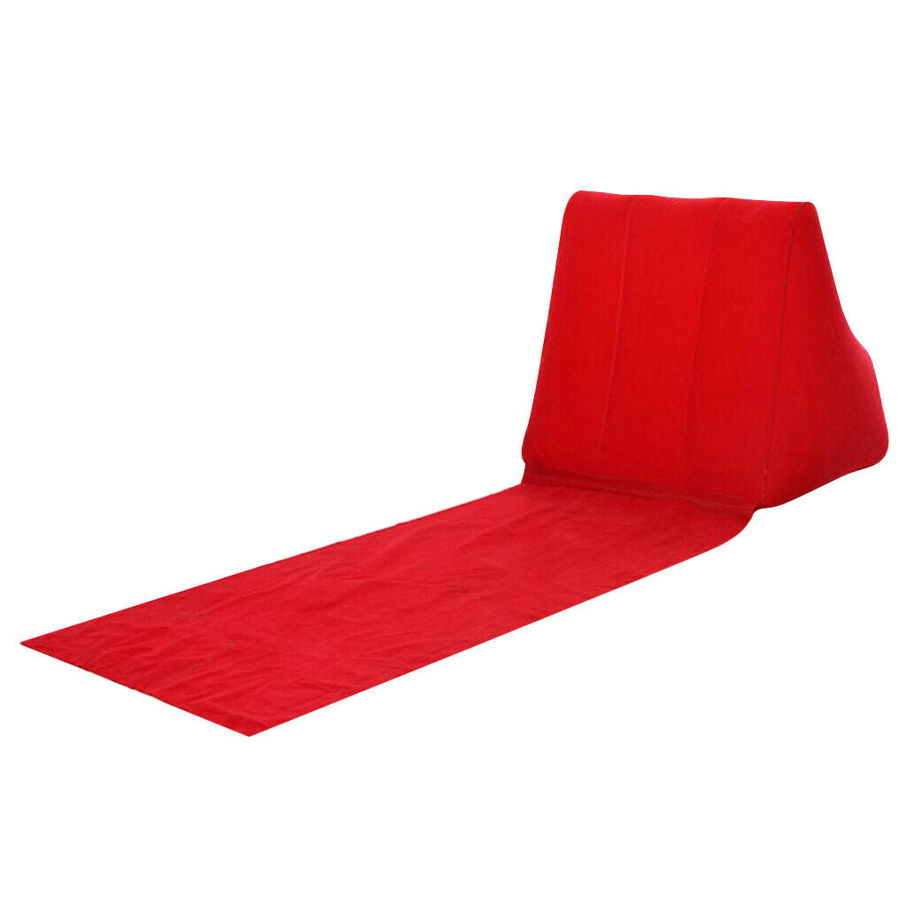 Inflatable Beach Festival Camping Loungers Back Pillow Cushion Chair red