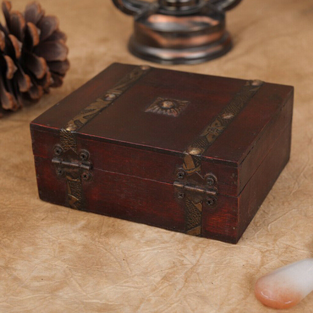 Wood Jewelry Box w/ Lock Bracelet Storage Box Organizer Holder Display Case