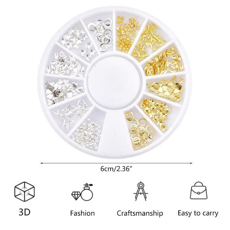 Nail Art Studs Star Ring Circle Heart Pattern Metal Sheet Nail Art Decorations