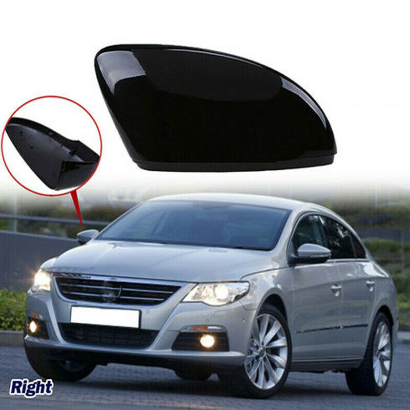 Passenger Side Mirror Cover Cap Gloss Black Fits VW Jetta CC Scirocco 2009-2017