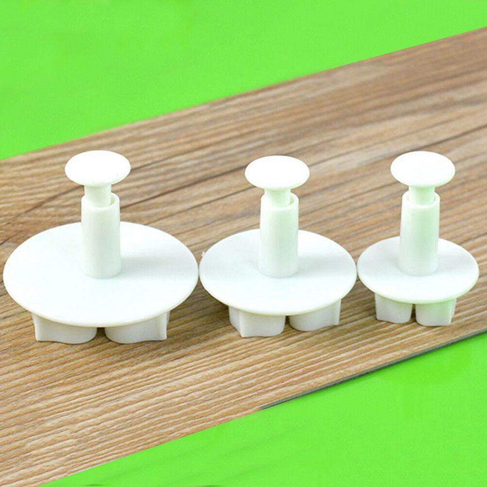 3pcs DIY Bakeware Flower Plunger Cutter Mold Embossed Stamp Fondant CakeC.l8