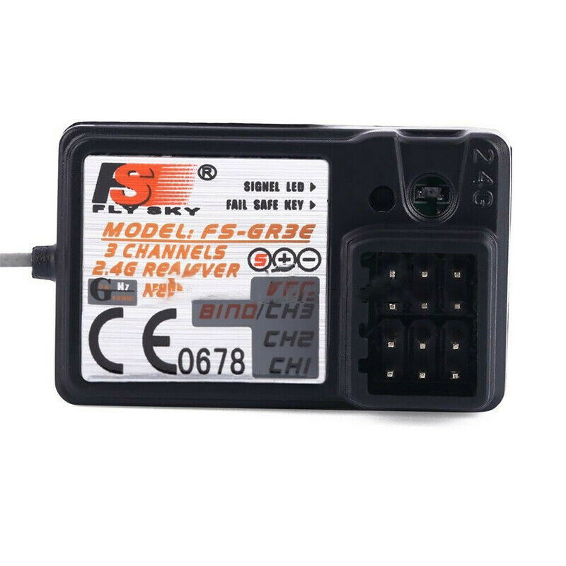 FS-GR3E Upgraded 3CH Channel 2.4G Receiver GT3B GR3C for RC Car Truck Boat Black