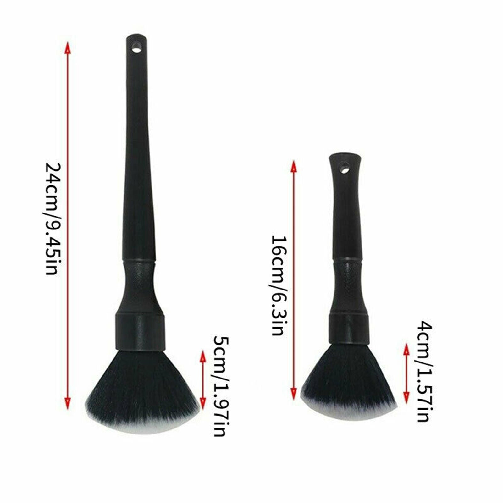 2pcs Car Brush Soft Detailing Brush Set Interior Brush Cleaning Brush Set