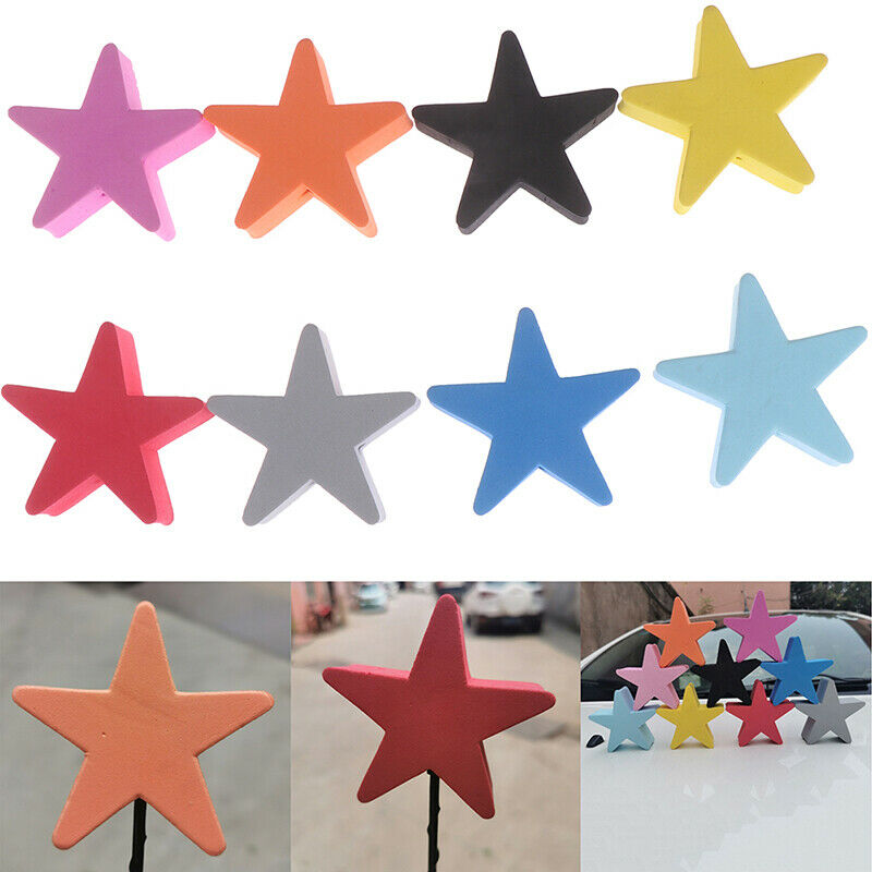 1Pc Colorful five-pointed star car antenna pen topper aerial EVA ball dec.l8